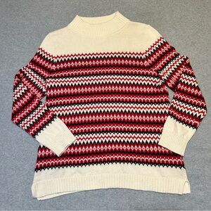 Talbots Fair Isle Wool Blend Sweater L